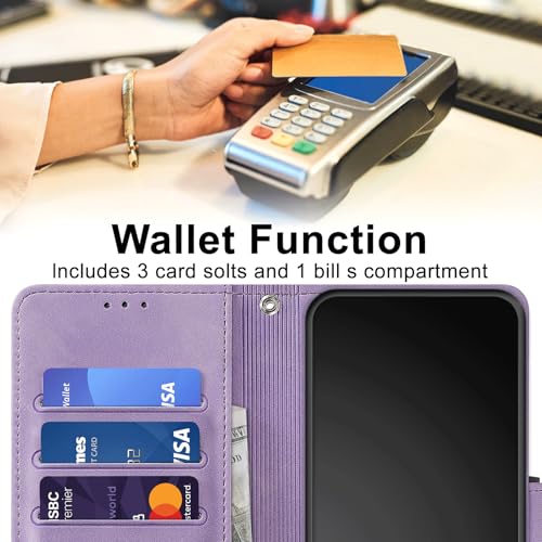 Flip Wallet Case for iPhone 11 PU Leather Purple | RFID Blocking, 3 Card Slots & 1 Cash Pocket, Magnetic Closure, Kickstand Function, Leather Flip Case for iPhone 11 - color: Purple
