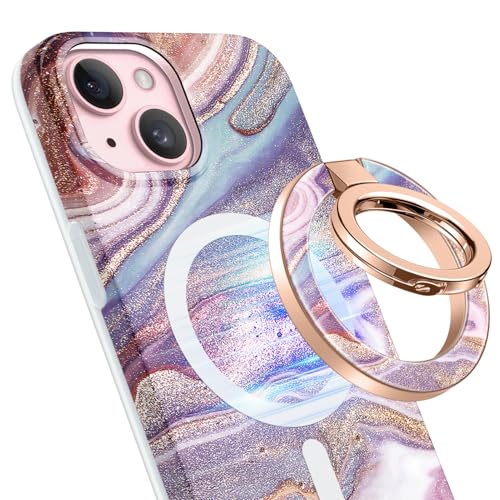 GVIEWIN Magnetic Phone Ring Holder, Compatible with MagSafe Phone Grip - color: Flowing Sakura/Pink
