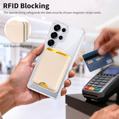 Magnetic Wallet for Samsung Galaxy S26 S25 S24 Series, Fold 8 Ultra with Magsafe Case, for iPhone 17-12 Series, RFID Blocking Leather Magnetic Card Holder | Holds 3 Cards | Desert Gold - color: Desert Gold