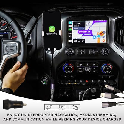 12V Fast Dual-Port Cigarette Lighter USB Car Charger Kit, USB-C & A, Black