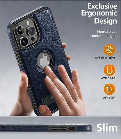 WTCASE Magnetic for iPhone 15 Pro Max Leather Case,Built-in Invisible Stand [Compatible with Magsafe] Protective Slim Kickstand Phone Cover Compatible with iPhone 15 Pro Max (2023) 6.7" (Blue) - color: Blue, size: iPhone 15 Pro Max-6.7"