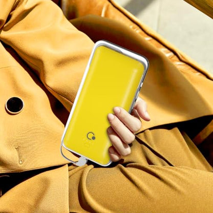 Portable Charger with Built-in Cables and AC Wall Plug, USB C External Battery Pack, 10000mAh Travel Essentials Power Bank Compatible with iPhone17/16/15/14/13, Samsung Galaxy, Pixel,Tablet and More - color: Yellow