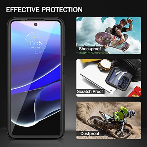Compatible with Moto G Stylus 5G 2022 Case (Not Fit 2021 Version), Built in Screen Protector Full Body Shockproof Slim Fit Bumper Protective Phone Cover for G Stylus 5G 2022-Black/Clear - size: Moto G Stylus 5G (2022)