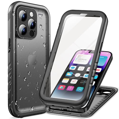 Cozycase for iPhone 14 Pro Waterproof Case Full Body Heavy Duty Black | 360 Shockproof with Screen Camera Protector Military Grade Double Water Dust Drop Proof Hard Rugged Tough Front Back Cover - color: Black, size: iPhone 14 Pro (6.1")
