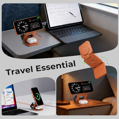 KU XIU X55 Turbo Qi2.2 25W Fast 3-in-1 Charging Station for Apple Device - color: Orange