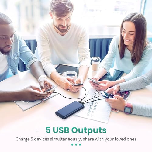 Portable Charger 38800mAh Power Bank with 5 Outputs & 2 Inputs,PD USB C In&Out Fast Phone Charging External Battery Pack Backup,Travel Essential Outdoor for iPhone 18/17/16,Android Samsung Galaxy-Navy - color: B-Navy