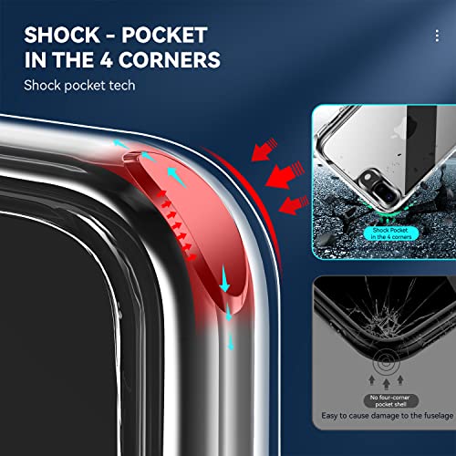 DEERLAMN Clear Case for iPhone 7 Plus & iPhone 8 Plus, Military Grade Drop Protection Anti-Scratch Transparent Ultra Slim Non-Yellowing Shockproof Protective Phone Cover - size: iPhone 7 Plus/8 Plus