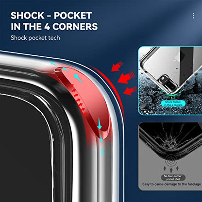 DEERLAMN Clear Case for iPhone X & iPhone Xs, Military Grade Drop Protection Anti-Scratch Transparent Ultra Slim Non-Yellowing Shockproof Protective Phone Cover - size: for iPhone X/Xs
