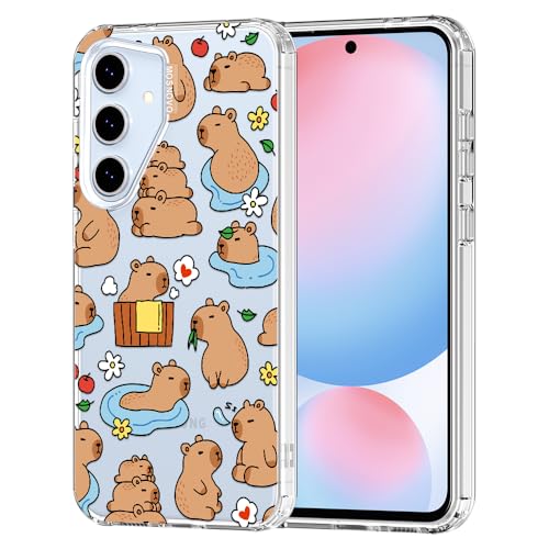 MOSNOVO for Samsung Galaxy S24 FE Case, Shockproof Military-Grade Protection 6.6ft Drop Tested, Clear Phone Case for Galaxy S24 FE, Capybara Land Design - color: Clear - Capybara Land, size: Samsung Galaxy S24 FE