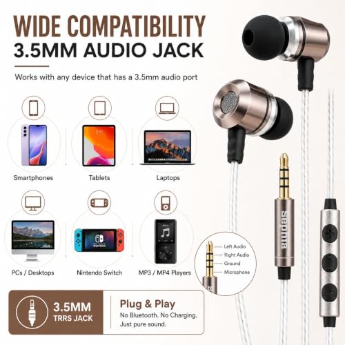 Sephia SP3060VC Earbuds Wired in-Ear Headphones with Mic
