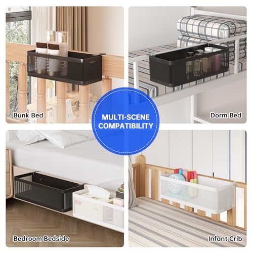 Bedside Caddy Shelf for Bunk Bed, Black, L11in*W4.9in*H3.93in - color: Black, size: L11in*W4.9in*H3.93in