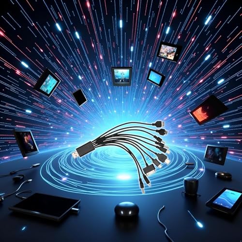 3Pcs Black 10 in 1 Universal USB Cable, Multiple Universal Charging Cable for Cell Phones Blutooth Earphone Speaker Adapter Cable, 20cm Data Cable，Cables and Interconnects，USB Cables