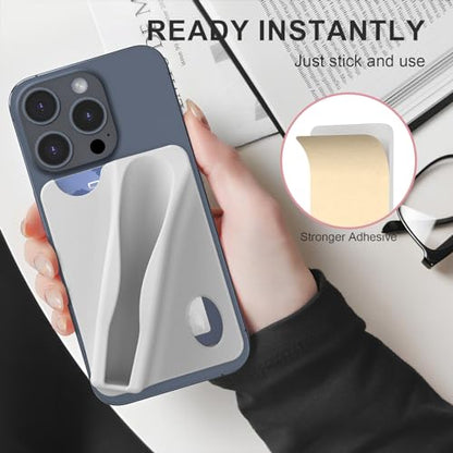 DOB SECHS Large Silicone Lip Holder with Card Holder Compatible with Summer Fridays, Tower 28, Laneige Lipstick Lip Glaze Phone Case Back Stick On Holder for iPhone and Android Smartphones,Grey - color: Grey, size: Large