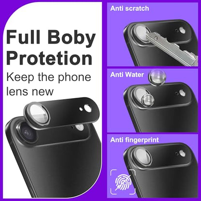2 Pack Camera Lens Protector for iPhone 17 Air [ Drop Protection ] AR Tempered Glass Strong Adsorption Metal Camera Cover Screen | Light Gold Finish
