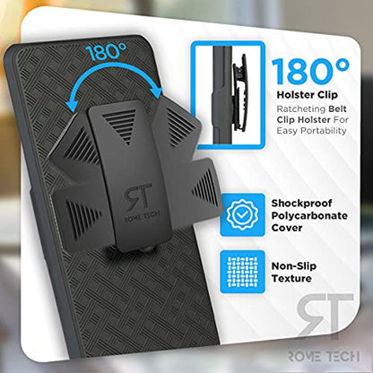 Designed for Google Pixel 6 Case with Belt Clip Holster | Rugged Holster & Protective Phone Case Combo with Anti-Slip Texture - Black - size: Pixel 6