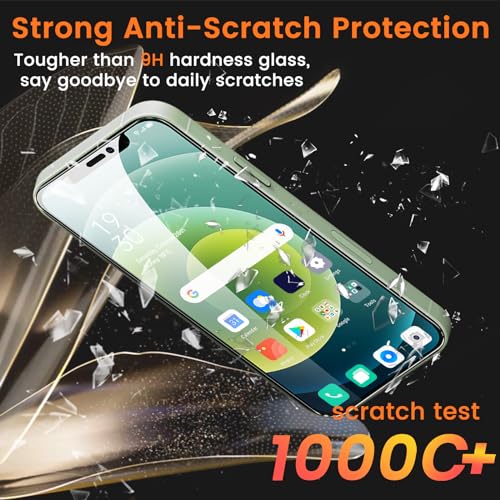 Lesakit 3+3 Pack Privacy Screen Protector for iPhone 12 6.1-Inch with 3 Pack Camera Lens Protector, Anti Spy Tempered Glass Film 9H Hardness Bubble Free Case Friendly - size: iPhone 12