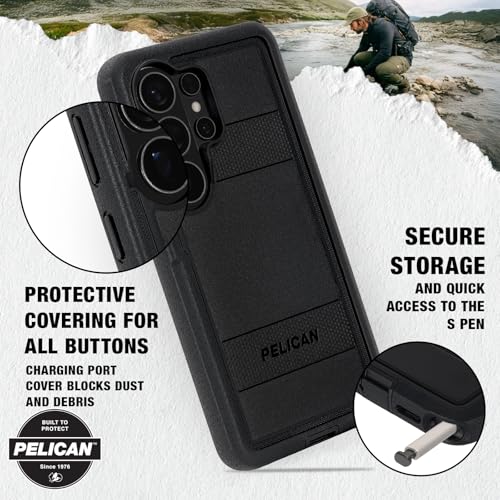 Pelican Voyager Samsung Galaxy S26 Ultra Case - Rugged Phone Case - Black | Magnetic & Wireless Charging Case with 24ft Military-Grade Drop Protection & Belt Clip Holster for Samsung Galaxy S26 Ultra - color: Voyager Black, size: Samsung Galaxy S26 Ultra