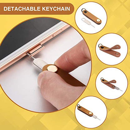 Weewooday 20 Pcs Sim Card Removal Tool Universal Sim Card Pin Card Tray Eject Pin Ejector Tool with 1 Detachable Keychain Charm for Smart Phones and Tablets