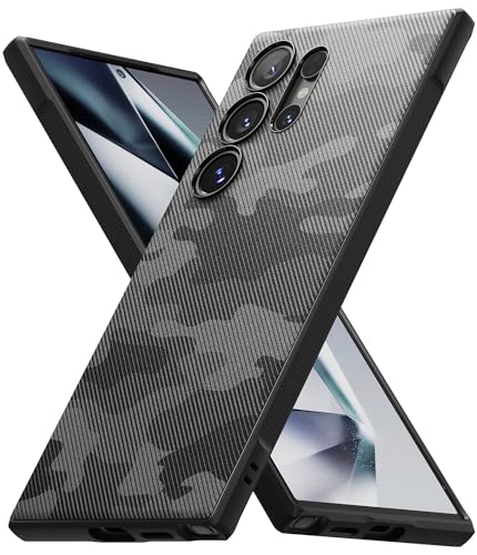 Ringke Onyx for Samsung Galaxy S24 Ultra Case [Feels Good in The Hand] Oil & Dirt Resistant, Enhanced Camera Lens Protection, Comfortable Grip, Non-Slip, Lightweight Cover - Camo Black - color: Camo Black, size: Galaxy S24 Ultra