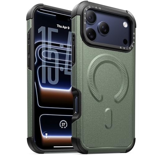 Heavy Duty for iPhone 17 Pro Max Case, [20FT Military Grade Drop Protection] Dual-Layer Shockproof Protective Phone Case, Fit for Magsafe, Rugged Tough Durable Cover, Guardian Series - Green - color: Green