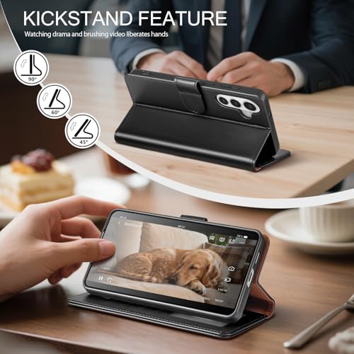 Compatible with Samsung Galaxy S26 Case Wallet with Card Holder [4 Card Slot] Women Men,RFID Blocking PU Leather Phone Case Flip Shockproof Protector Cover Credit Card Slot Kickstand,Black - color: Black, size: Samsung Galaxy S26 - 6.3"