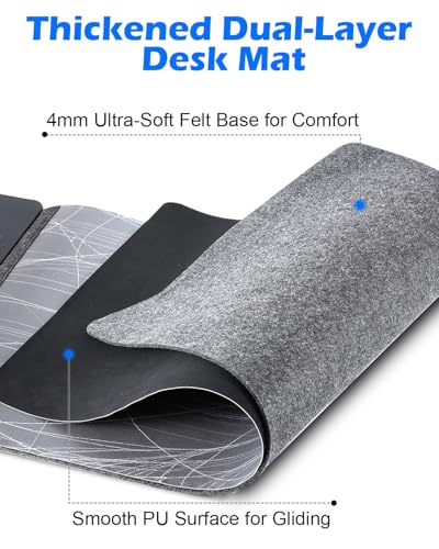 30"x15" XXL Wireless Charging Mouse Pad, Detachable 15W Qi Charger - color: Lines Art