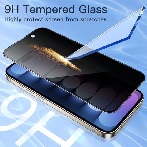JETech Privacy Screen Protector for iPhone 15 Pro Max, 2-Pack - size: iPhone 15 Pro Max