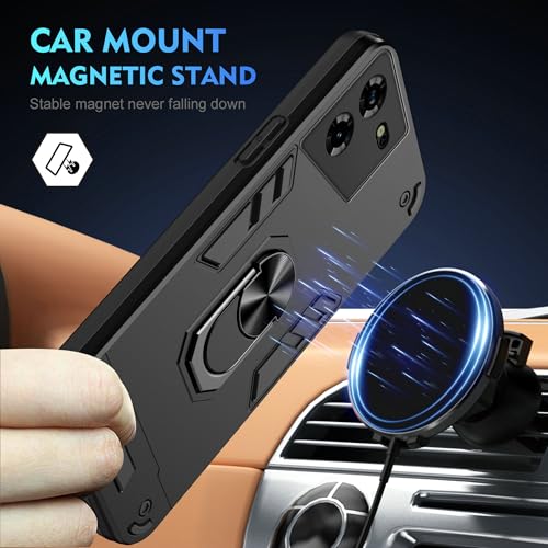 Compatible for Tecno Pova 5 Case,Built-in Stand Shockproof and Drop-Proof Compatible with Tecno Pova 5 LH7n Phone Case Cover Blue - color: HY-GZS-blue, size: Tecno Pova 5