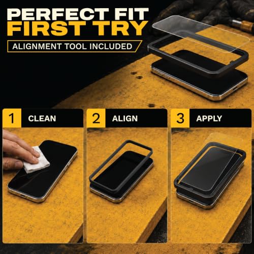 DEWALT Heavy Duty Glass Screen Protector for iPhone 17 Air, 2 Pack - size: iPhone 17 AIR