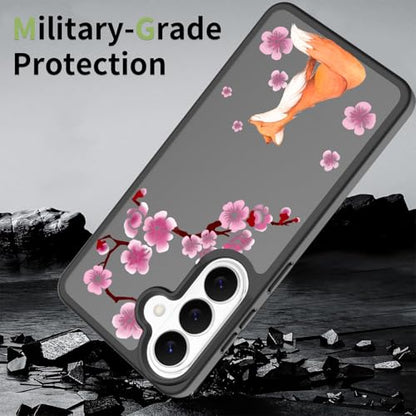 for Samsung Galaxy S26 5G Case: Cute Flowers Floral Design for Girls Women Slim Soft TPU Bumper Shockproof Cherry Blossom Silicone Cell Phone Cover (Lucky Fox) - color: Lucky Fox