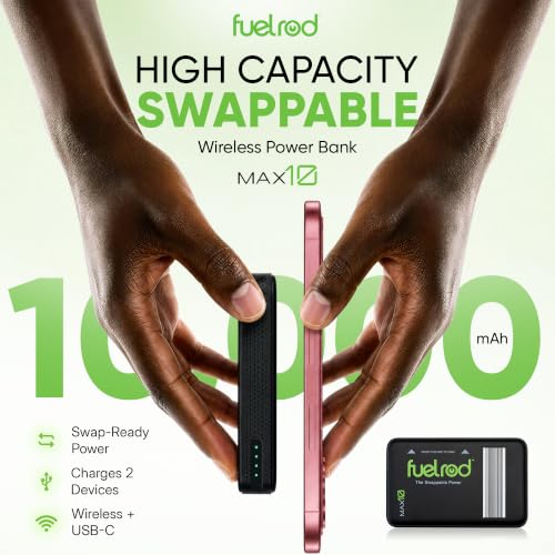 FuelRod MAX10 Swappable Power Charger | 10,000mAh USB-C Battery