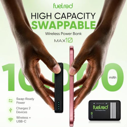 FuelRod MAX10 Swappable Power Charger | 10,000mAh USB-C Battery