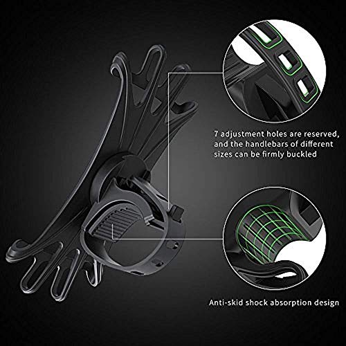 Bike Cell Phone Mount, Silicone Bike Bicycle Motorcycle MTB Stroller Handlebar, Universal Cycling Holder Fits 360° Rotation Compatible with All Apple iPhone Samsung Galaxy, Google Pixel