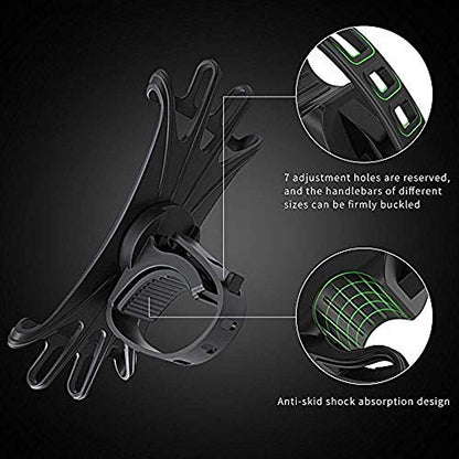 Bike Cell Phone Mount, Silicone Bike Bicycle Motorcycle MTB Stroller Handlebar, Universal Cycling Holder Fits 360° Rotation Compatible with All Apple iPhone Samsung Galaxy, Google Pixel