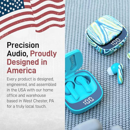 Groovz True Wireless Earbuds with Charging Case - Designed and Engineered in The USA - IPx4 Water Resistant Bluetooth Earbuds Compatible with Apple and Android - 27Hrs Battery Life - Magenta - color: Magenta