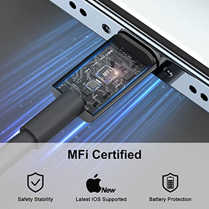 2Pack for iPhone14/13/12 Fast Charger Cable Black 6ft[Apple MFi Certified] - color: Black, size: 6 feet