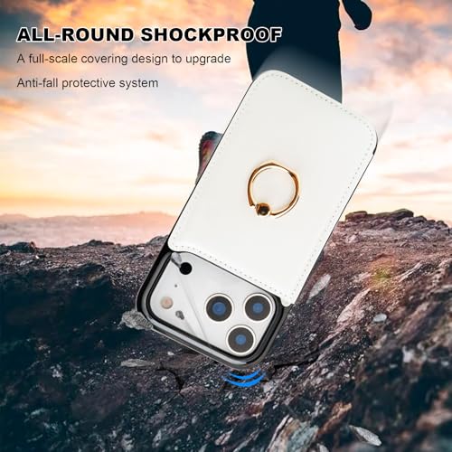 ONETOP for iPhone 18/17 Pro Wallet Case with Credit Card Holder,White - color: White