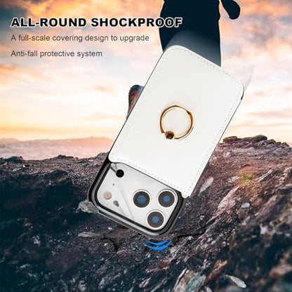 ONETOP for iPhone 18/17 Pro Wallet Case with Credit Card Holder,White - color: White