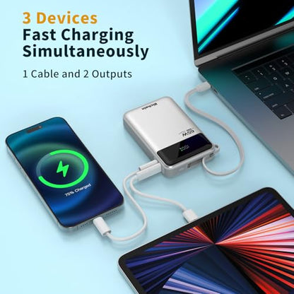 Hichain Laptop Power Bank 65W 20000mAh Portable Charger Silver - color: Silver