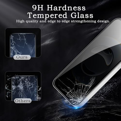 Privacy Screen Protector for iPhone 16e/14/13/13 Pro, Shatterproof Tempered Glass Accessories, Anti Spy Tempered Glass Film, Case Friendly Ultra Resistant 9H Hardness Anti-Glare HD Black -3 Pack