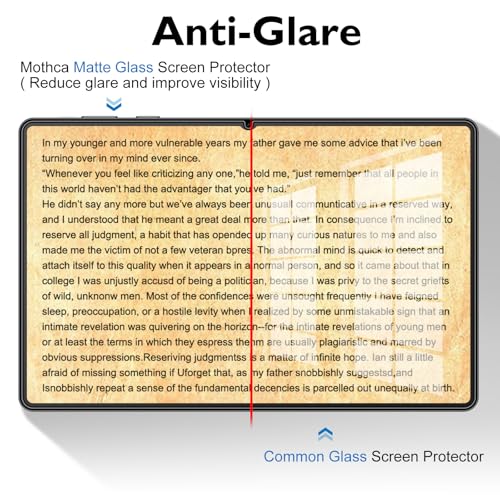 Mothca Matte Glass Screen Protector for Galaxy Tab S11 Ultra 14.6-inch 2025 with Easy Installation Frame, Anti-Glare & Anti-Fingerprint, 9H Hardness Tempered Glass, Smooth as Silk - size: S11 Ultra 14.6"