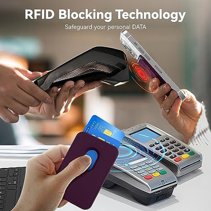 KRTALS Magnetic Wallet Cell Phone Card Holder for Phone Case with Mag-Safe | Stronger Magnetic RFID Leather Phone Wallet Stick on Series of iPhone 17/16/15/14/13/12 and Pro/Promax, Cherry - color: Cherry, size: 1 Pack
