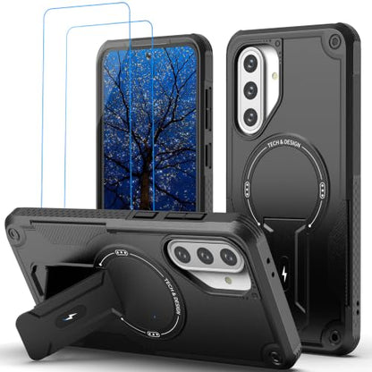 for Galaxy A37/A36-5G Case Military-Grade Dropproof Phone/Invisible Kickstand with MagSafe/HD Screen Protector, Protective Magnetic Phone Cover for Samsung Galaxy A37 4G/5G&A36 5G (Black) - color: Black