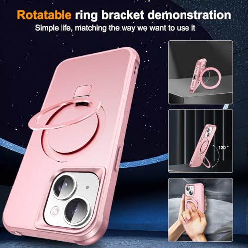 SKYLMW Compatible with iPhone 14 Plus Case with Stand,Rose Gold - color: Rose Gold, size: iPhone 14 Plus