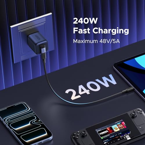 UGREEN 90 Degree USB C Adapter 3 Pack, Right Angle Male to Female Converter