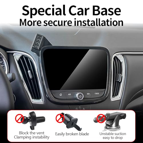 Car Magnetic Phone Mount for Chevrolet Chevy Malibu 2016 2017 2018 2019 2020 2021 2022 2023 2024 2025 Auto Accessories Best Cellphone Holder Fast 15W Wireless Charger Cell Phones Charging Screen Stand