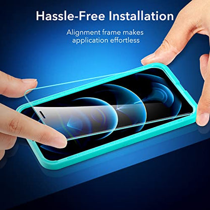 ESR 3 Pack for iPhone 12 Pro Max Screen Protector, Align Frame