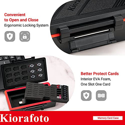 Kiorafoto 58 Slots MicroSD Card Case w Extra Storage Space Under the Bottom - color: for 58 Micro SD