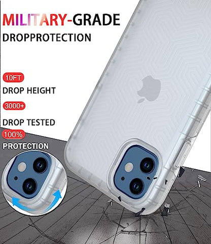 Diverbox for iPhone 11 Case [Shockproof] [Dropproof] [Tempered Glass Screen Protector],Heavy Duty Protection Phone Case Cover for Apple iPhone 11 (Translucent-2in1) - color: Clear-2in1