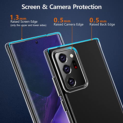 Rayboen for Samsung Galaxy Note 20 Ultra Case, Crystal Clear Designed Hard PC Back Soft TPU Frame Shockproof Protective Slim Fit Durable Transparent Phone Cover for Galaxy Note 20 Ultra 5G